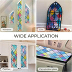 Windimiley Stained Glass Window Privacy Film:3D Rainbow Floral Decorative - Image 6