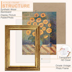 KTKDE 8.5x11 Picture Frame Set of 2, Ornate Vintage Gold Photo Frames 8.5 x 11 - Image 2