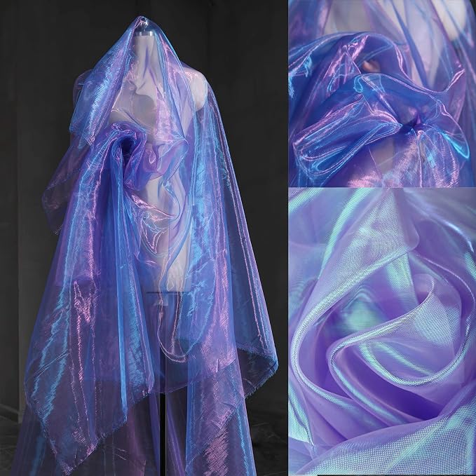 11-Yard Magic Purple Organza Fabric by Unknown