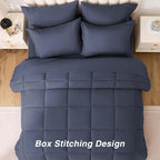 Love's cabin Twin XL Comforter Set Indigo Blue, 5 Pieces Twin XL Bed in a Bag - Image 4