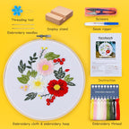 BERYA Embroidery Kit for Beginners, Flowers and Leaves Embroidery Practice Kit - Image 2