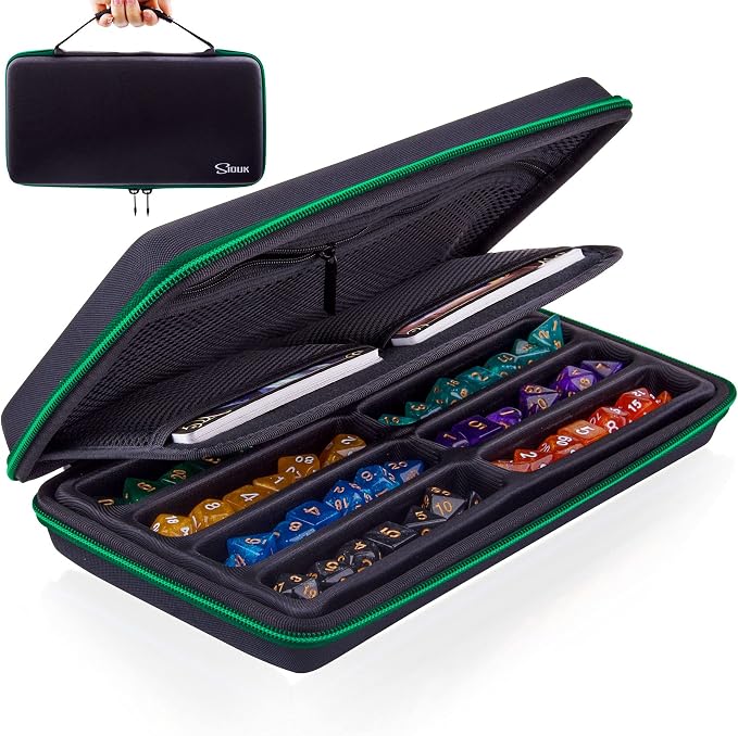 SIQUK Green EVA Dice Case with Detachable Tray and Handle by SIQUK