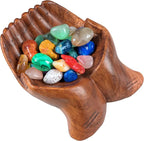 Carved Hands Offering Bowl by Curawood