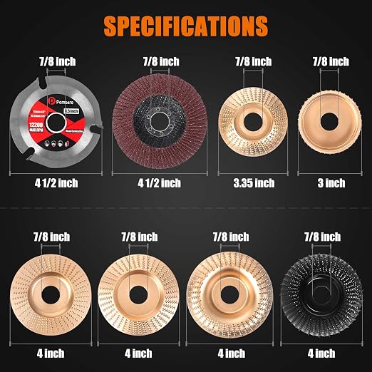 Pomsare 13PCS Angle Grinder Polishing Pad Sanding Disc, Wood Carving Disc Set - Image 3