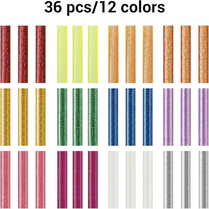 ENPOINT Color Glitter Hot Glue Sticks, Craft Adhesive Waxing Sticks Bulk - Image 8