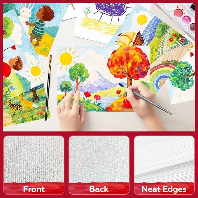 100 Sheets Watercolor Paper Bulk，5 x 7 Inch Cold Press 140 lb/300 GSM Water - Image 5