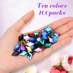 100 Pcs Flat Back Diamond Acrylic Crystal Rhinestones Plastic Gems - Image 4