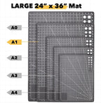 Mandala Crafts Self-Healing Cutting Mat Set – 24" x 36" A1 Black Gray - Image 3