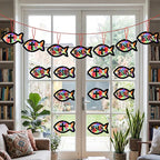 48PCS Sunday School VBS Crafts Bulk: Paper Jesus Fish Nativity Suncatchers - Image 2