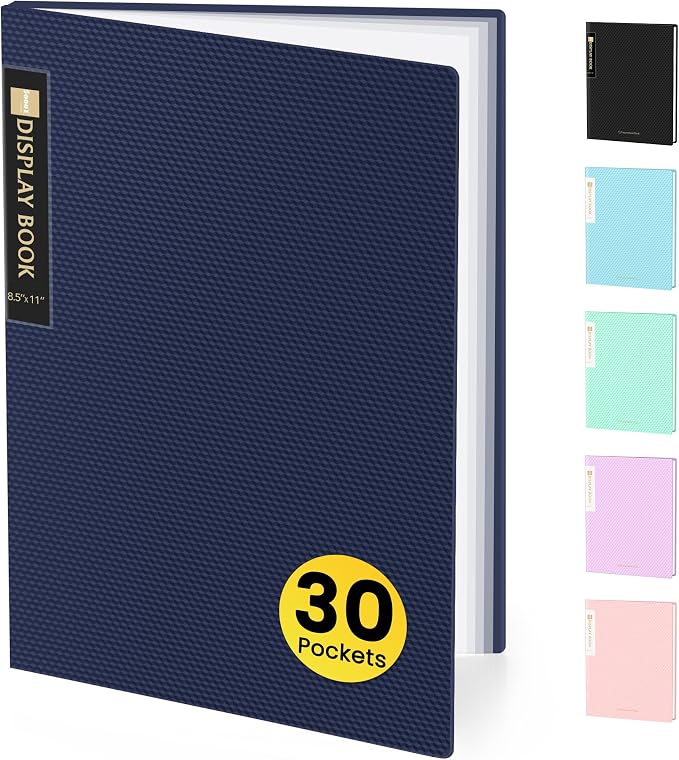 Sooez Binder with Plastic Sleeves 30-Pocket, Displays 60 Pages, 8.5x11 by Sooez