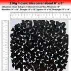 Iridescent Black Glass Mosaic Tiles, 280 Pieces Mixed 4 Shapes Stained Glass - Image 5