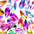 100PCS 18x9mm Mixed 12 Colors Large AB Colorful Rhinestones Jewels Gems by Unknown
