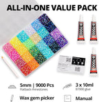 9000Pcs Resin Rhinestones for Bedazzling Crafting, 5mm Jelly Colorful Rainbow - Image 2
