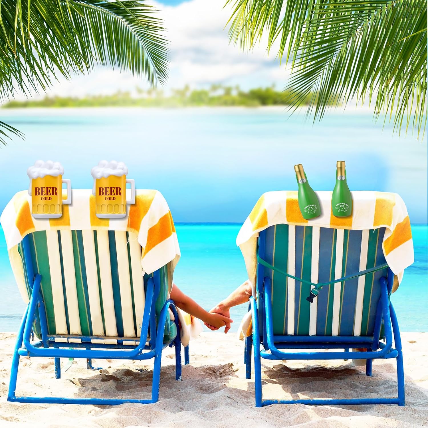 Honoson 12 Pcs Beach Towel Clips Beach Chairs Clips Plastic Swimming Pool Towel Holders Jumbo Size Funny Clothespins for Patio Holiday Pool Blanket Decoration (Stylish)