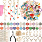 selizo 198Pcs Charms Lip Gloss Keychain Making Kit, DIY Craft Supplies by selizo