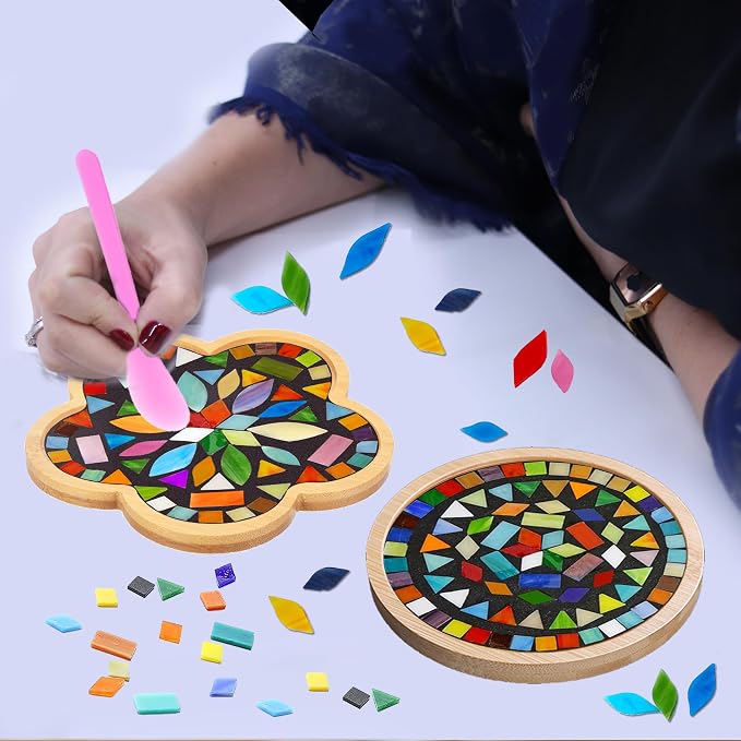 DIY Mosaic Craft Kit for Adults, Stained Glass Kits Mosaics Tiles for Crafts - Image 4