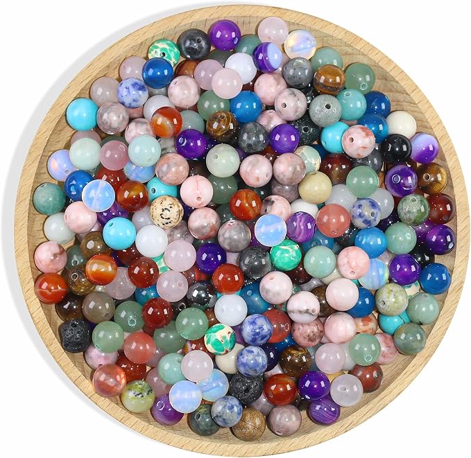 8mm Bulk Natural Crystals Assorted Stone Beads by Clearain