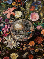Flowers Paint by Numbers for Adult, Disco Paint by Numbers Kit for Adults by MANDUN