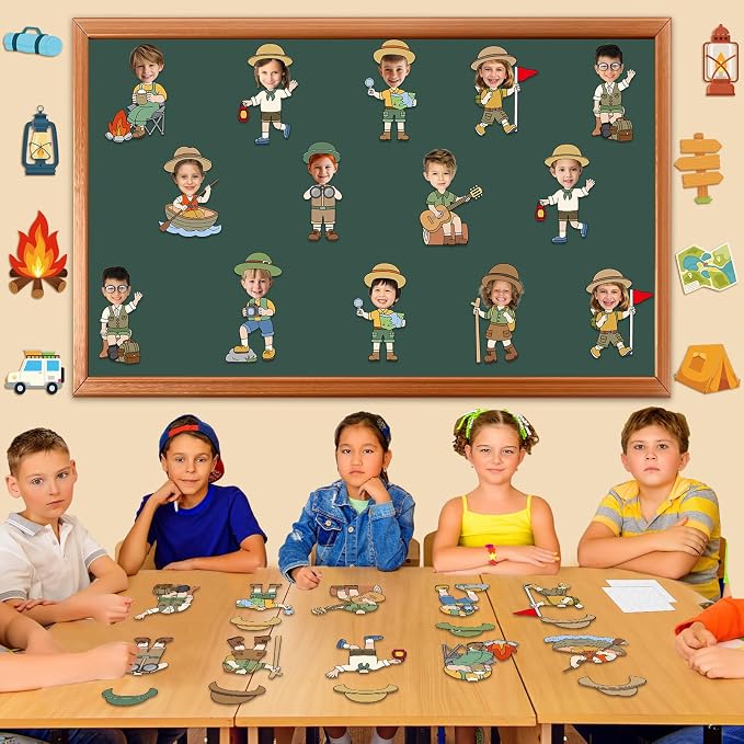 60pcs Camping Theme DIY Cutouts Camper Bulletin Board Decoration Set Camping - Image 5