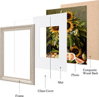 eletecpro 8x10 Vintage Picture Frame, Glass Cover, Horizontal or Vertical - Image 2