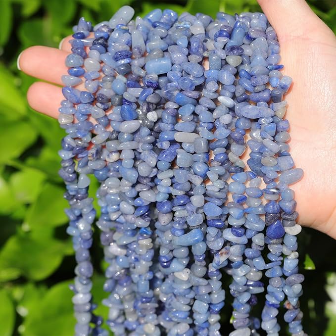 200 Pcs Crystal Chip Beads for Jewelry Making 5-8mm Blue Aventurine | Natural by DQJRJTJewelryMakingCraftsSupplies