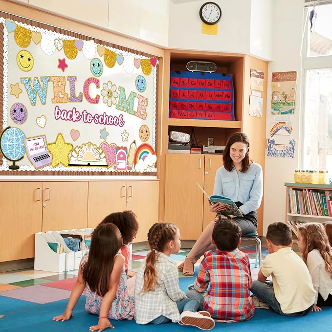 Welcome Back to School Bulletin Board Set Boho Groovy Classroom Decorations - Image 5
