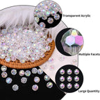 BONNY BOXX 1000pcs 6mm Acrylic Faceted Round Crystal Beads Transparent AB Loose - Image 4