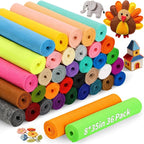 36 Rolls Craft Felt Fabric Sheets 8 x 35 Inch 1mm Felt Sheets | 36 Assorted by Oleitodh