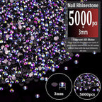 5000pcs 3mm Resin Rhinestones Bulk, Purplish Black AB Flatback Round Jelly - Image 2