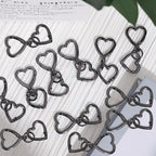 24 Pcs Heart Swivel Spring Clasps，Metal Spring Key Chain Hook Clasps，Clip - Image 6