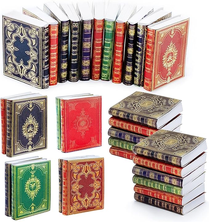 30 Pack 1:12 Scale Miniatures Dollhouse Books, Mini Books Dollhouse Decoration by Baaxxango
