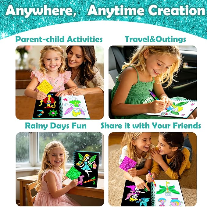FUNNYB&G Foil Art Craft Kit for Girls 4-10 Years Old: Mess-Free & No-Glue - Image 6