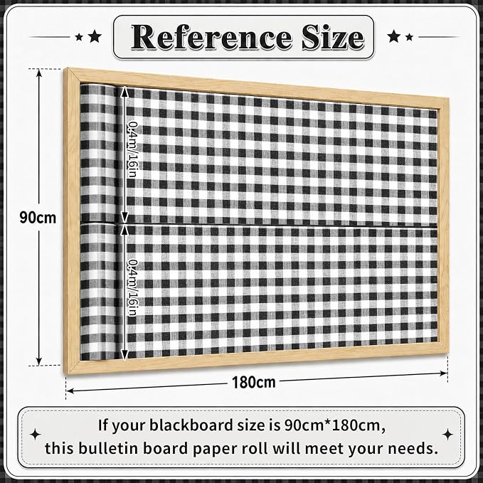 Black White Buffalo Bulletin Board Roll Non-Woven Fabric Poster 16in X 12ft | - Image 3