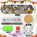 Axquilon 8 Pcs Halloween Diamond Art Coasters Kit - Image 2