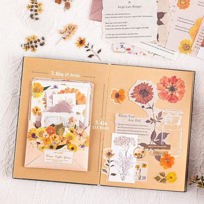 RISYPISY Floral Scrapbook Supplies Kit, Card Making, Art Journal - Image 2