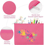 12 Pieces Cotton Canvas Makeup Bag, Blank DIY Craft Bag - Image 6