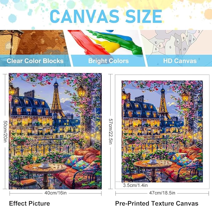 Mrnsiet Paint by Numbers Kit for Adults Beginners, City View Art Adult Paint by - Image 3