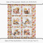 Cotton Fabric Panel – Single Continuous Patchwork Gnome Sewing Panel - Image 4