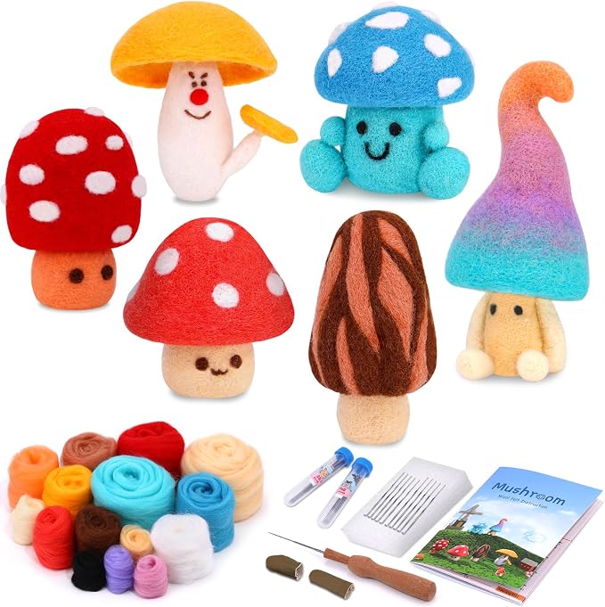 UOOU Needle Felting Kit, Mushroom Needle Felting Beginners Kit, Needle Felting by UOOU