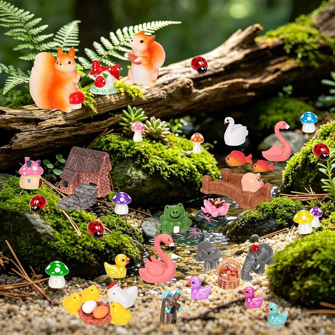 160 Pcs Fairy Garden Accessories Miniature Resin Animals Tiny Fairy House - Image 2