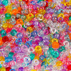 1000+pcs Glitter Pony Beads Bulk, Acrylic 9mm Large Plastic Bead by Sistenia