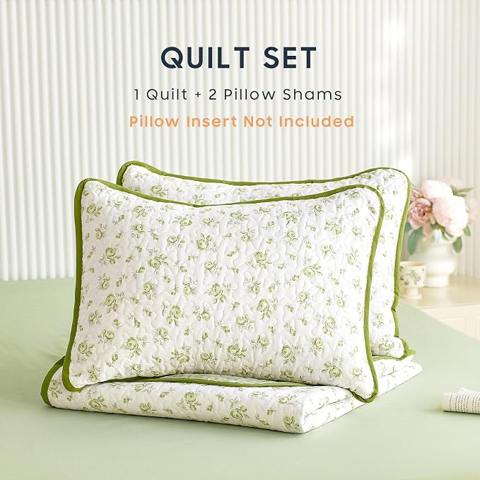Wake In Cloud - Floral Quilt Set, Coquette Cottagecore Shabby Chic Flower - Image 2