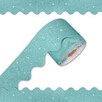 70Ft Shine Light Blue Bulletin Board Borders，Scalloped Poster Boards by Unknown