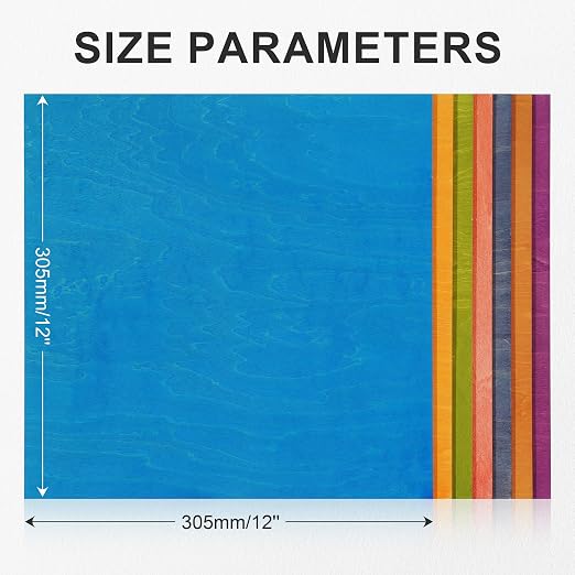 7 Pack Colored Plywood Sheets, 3mm Basswood - Image 2