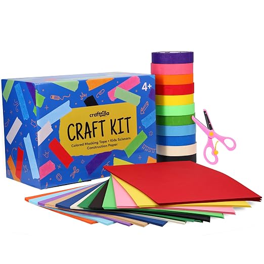 Craftzilla Arts and Crafts Kit for Kids – 11 Colored Masking Tape Rolls by Craftzilla