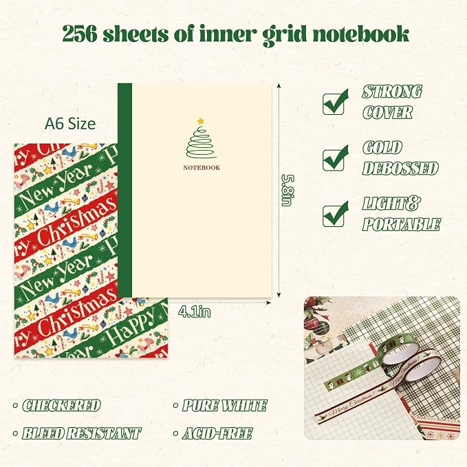 Christmas Scrapbooking Supplies Kit, Aesthetic New Year Festival Scrapbook Kits - Image 5