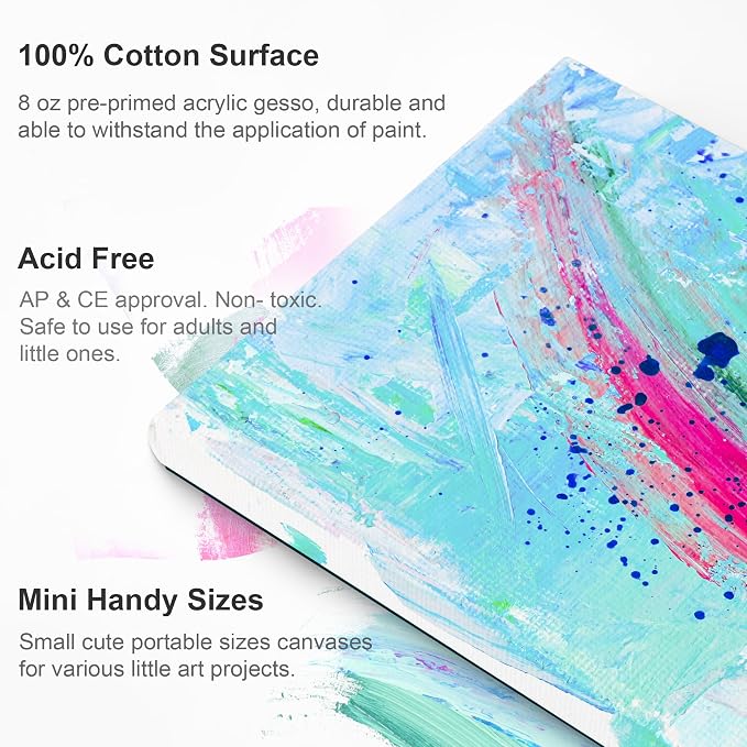 AUREUO Mini Magnetic Stretched Canvas 4x4 Inch / 24 Pack - Image 4