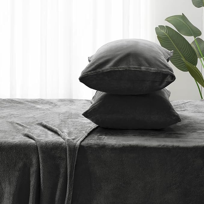 BEDELITE Flannel Sheets Twin Size Dark Gray - Image 7