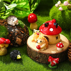 Woanger 30 Pcs Fairy Outdoor Garden Accessories Resin Hedgehog Mushroom - Image 4