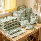 Tudomro 16 Pcs 10'' x 10'' Sage Green Quilting Fabric Square Greenery Floral - Image 4